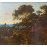Dughet, Gaspard genannt Gaspard Poussin (1615 Rom – 1675 Rom): Landschaft mit Heiligem, den Tieren