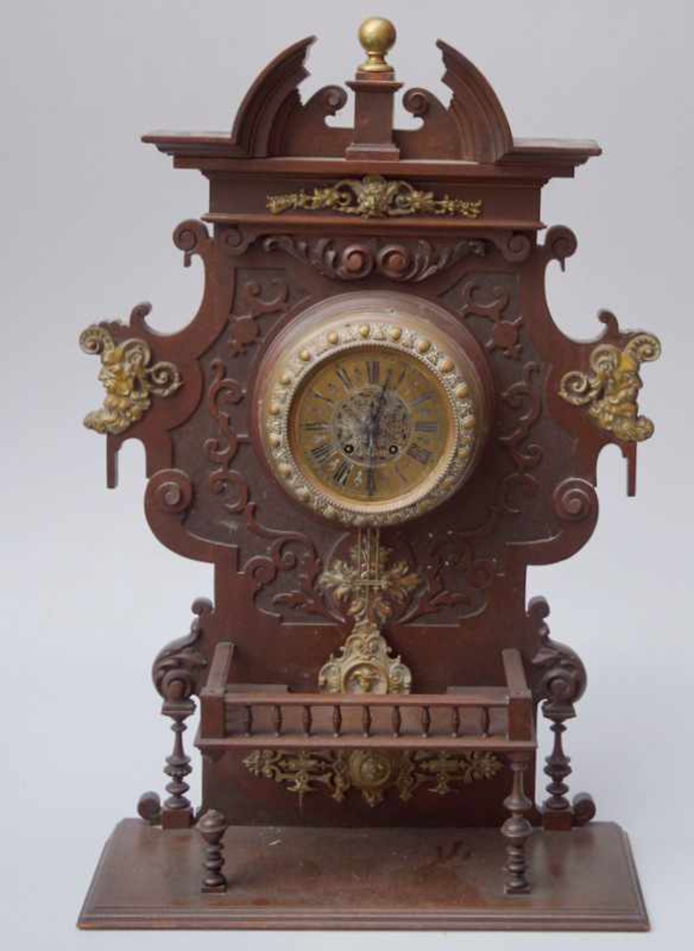 Lenzkirch Uhrenfabrik, AUG: Seltene große Wanduhr der Gründerzeit, Nr. 56485, um 1900<b