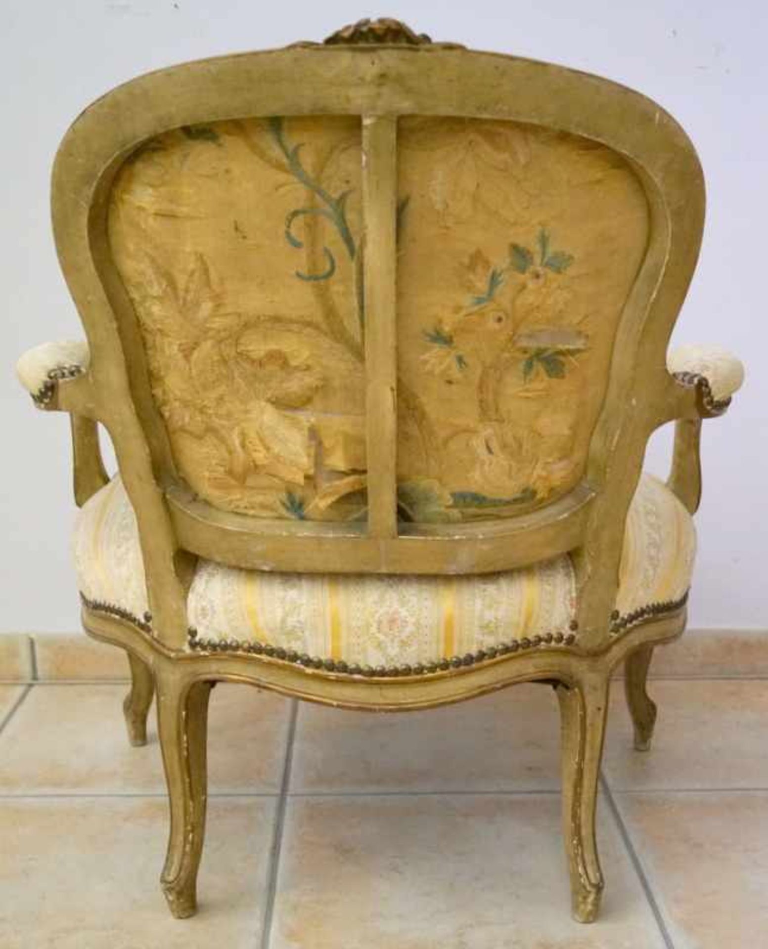 Kleiner Damensalon-Sessel, Rokoko-Stil, um 1900 - Bild 4 aus 4