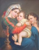 Maler des 19. Jhd.: "Madonna della seggiola" nach dem Vorbild Raffaels im Palazzo Pitti in Florenz