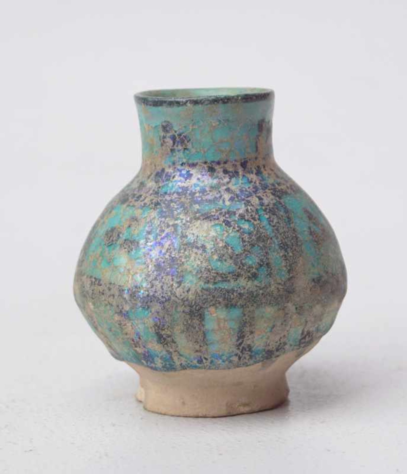 2 persische Vasen mit türkiser Glasur< - Image 3 of 4