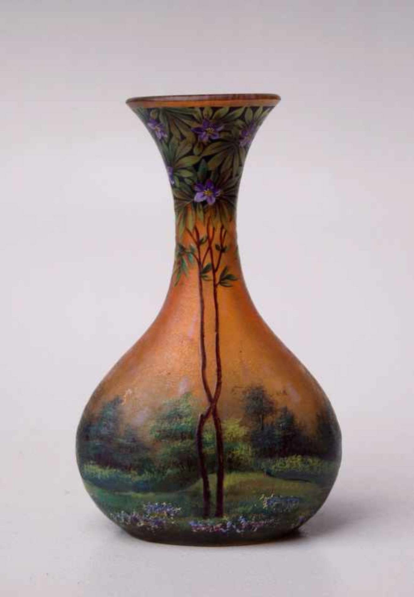 Cameo-Vase Jugendstil, wohl Legras, Frankreich, um 1900