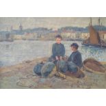 Wyper, Jane Cowan (1866-1898): Zwei Fischerjungen am Hafen
