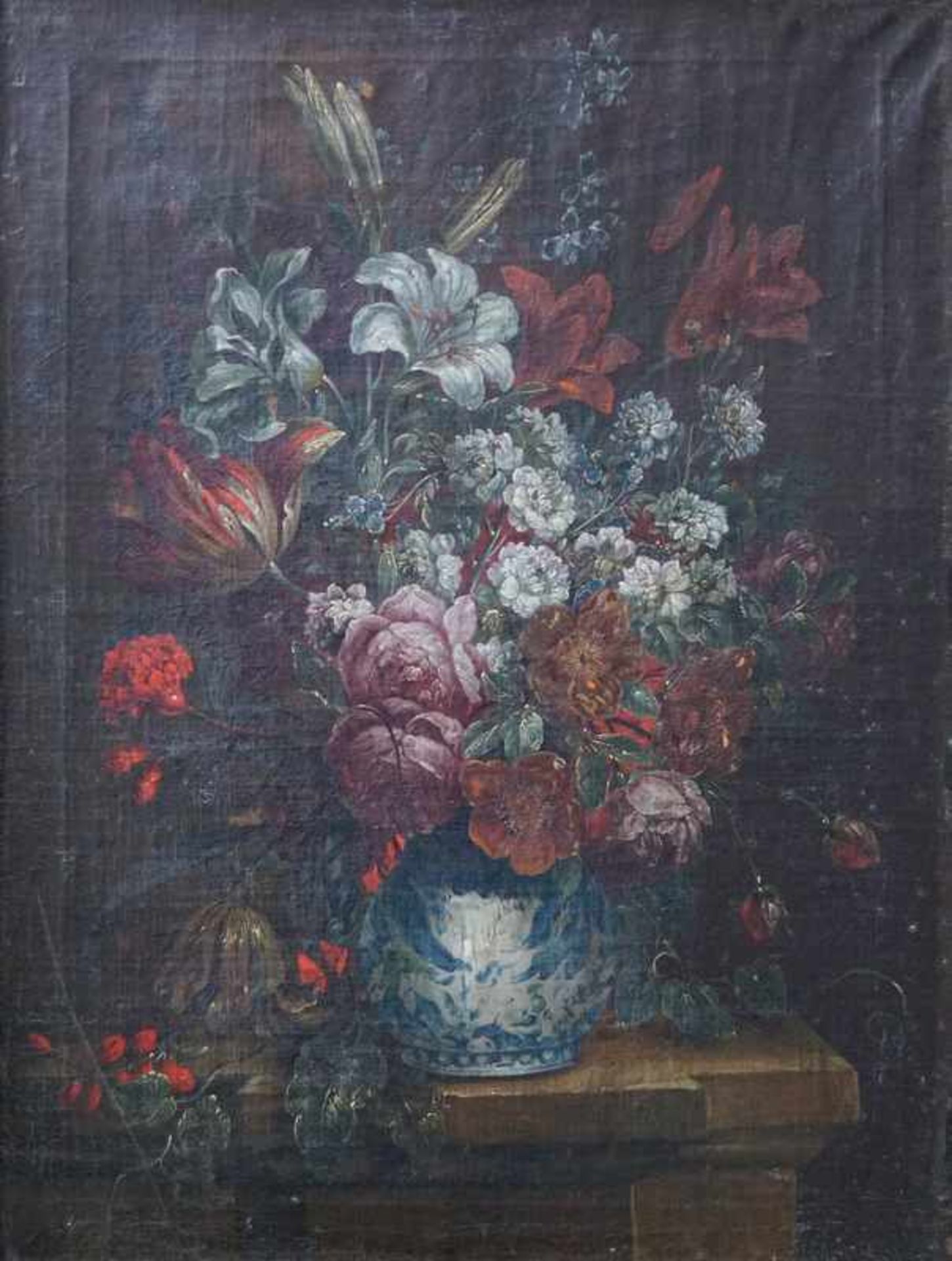 Monnoyer, Jean Baptiste Schule des (1636 Lille - 1699 London): Üppiges Blumenstilleben mit