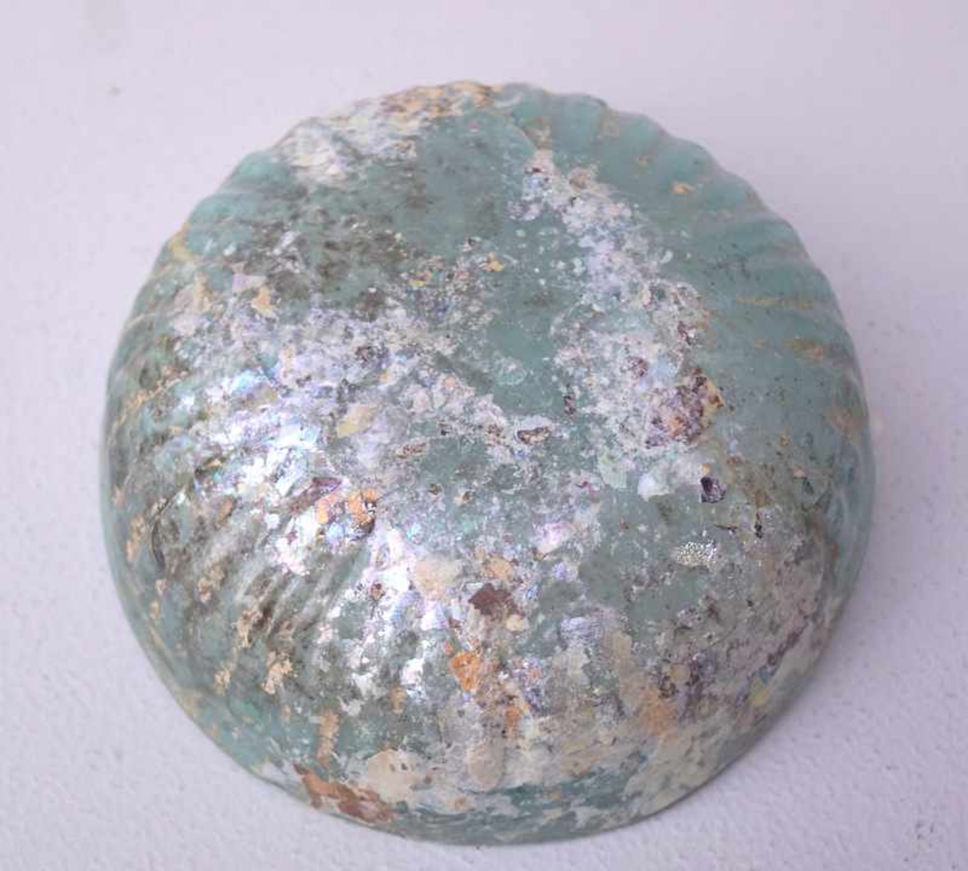 Türkisblaue Rippenschale, Römisch<b - Bild 2 aus 2