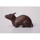 Bronze einer Ratte, Japan Meiji