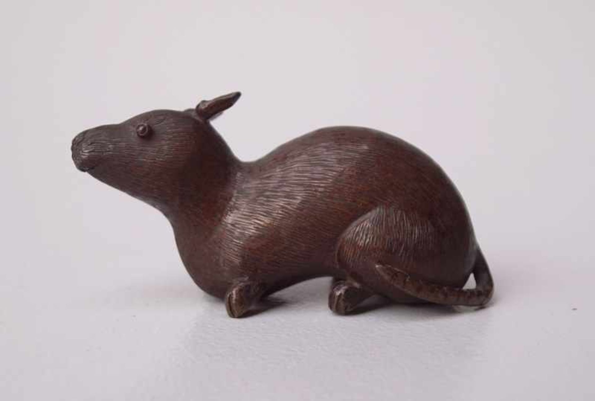 Bronze einer Ratte, Japan Meiji