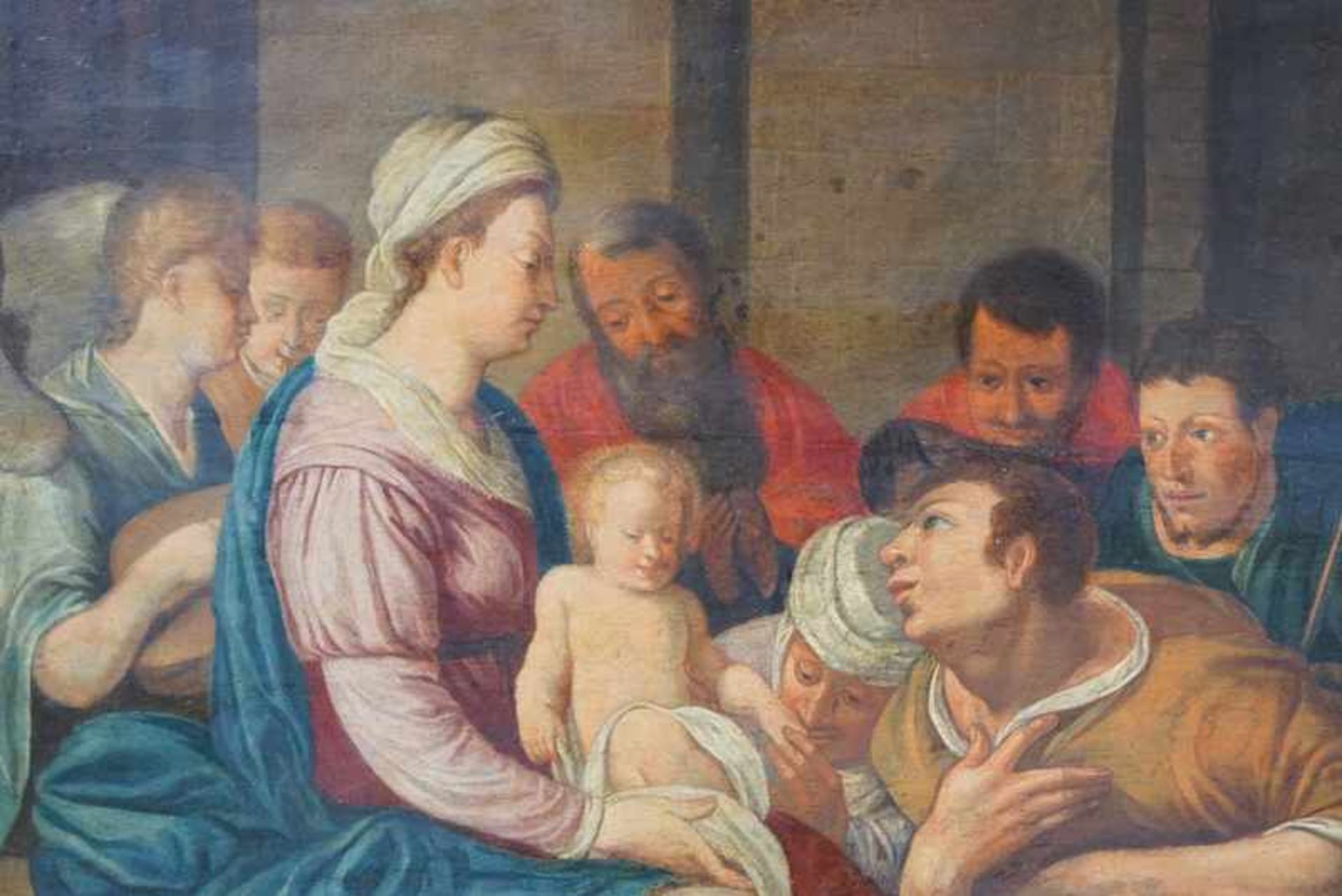 Anbetung des Kindes, Flämischer Maler, ca. um 1600/1620< - Image 3 of 4
