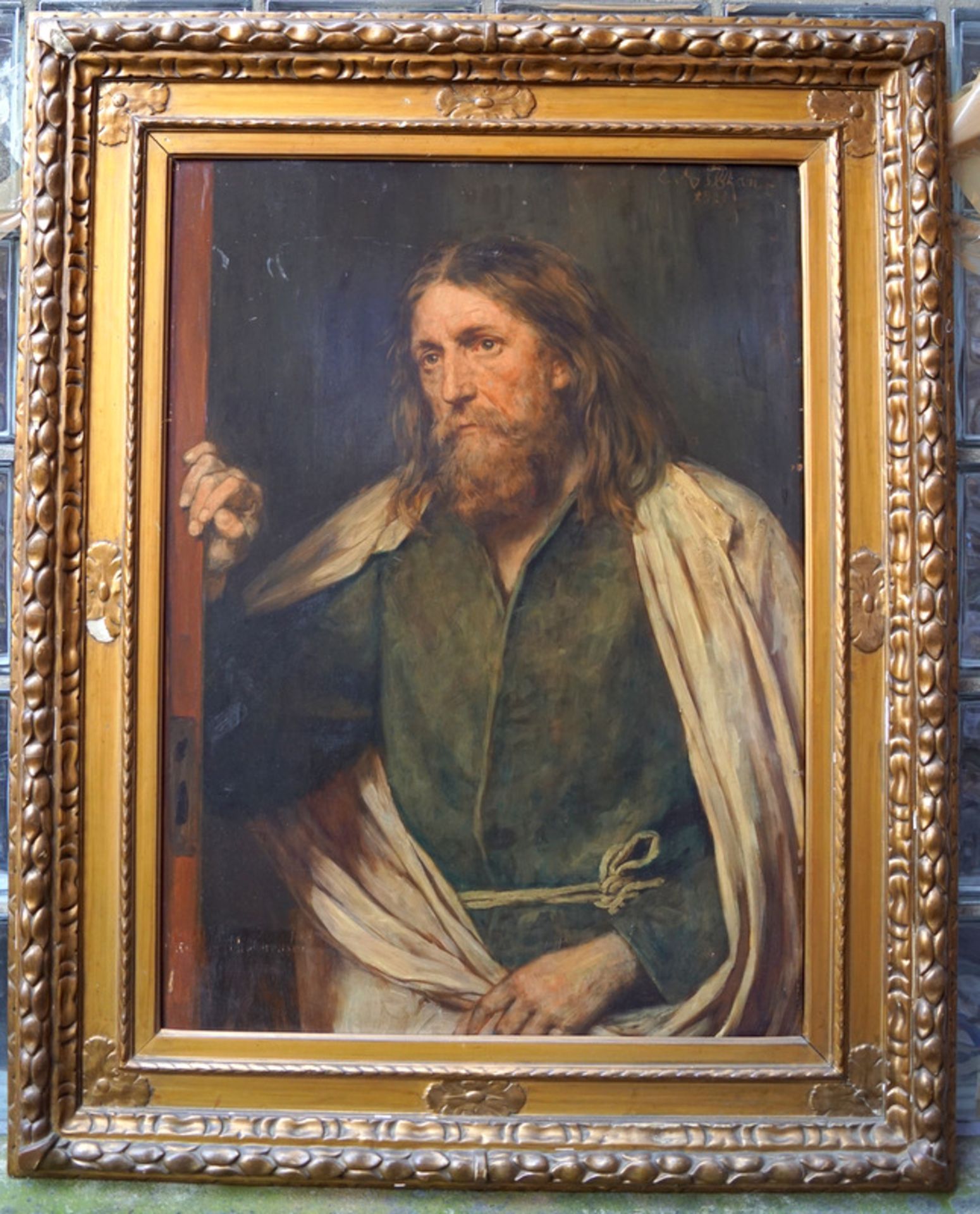 Gebhardt, Eduard von (1838 Järva-Jaani, Estland; 1925 in Düsseldorf): Großes Christusportrait dat. - Image 2 of 5