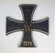 Eisernes Kreuz, 1. WK, große Tischdekoration aus Metall<
