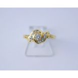 Brillantring, zus. ca. 0,2ct, 750 GG