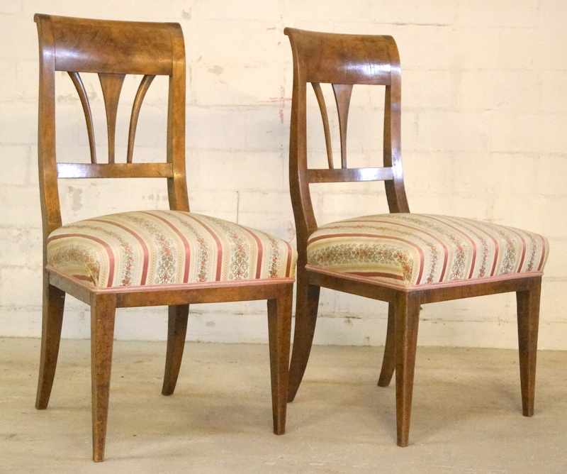Paar Stühle mit Schilfblatt-Lehne, Biedermeier, um 1820<