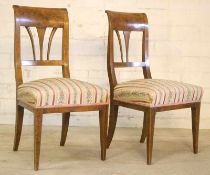 Paar Stühle mit Schilfblatt-Lehne, Biedermeier, um 1820<