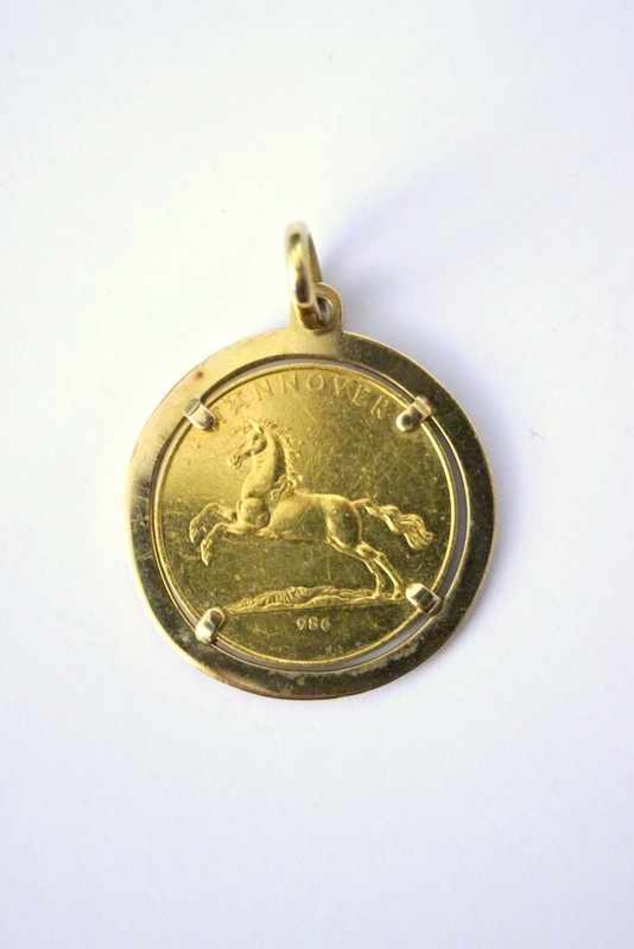 Goldgefasste Goldmünze, Königreich Hannover, 750GG<b - Bild 5 aus 6