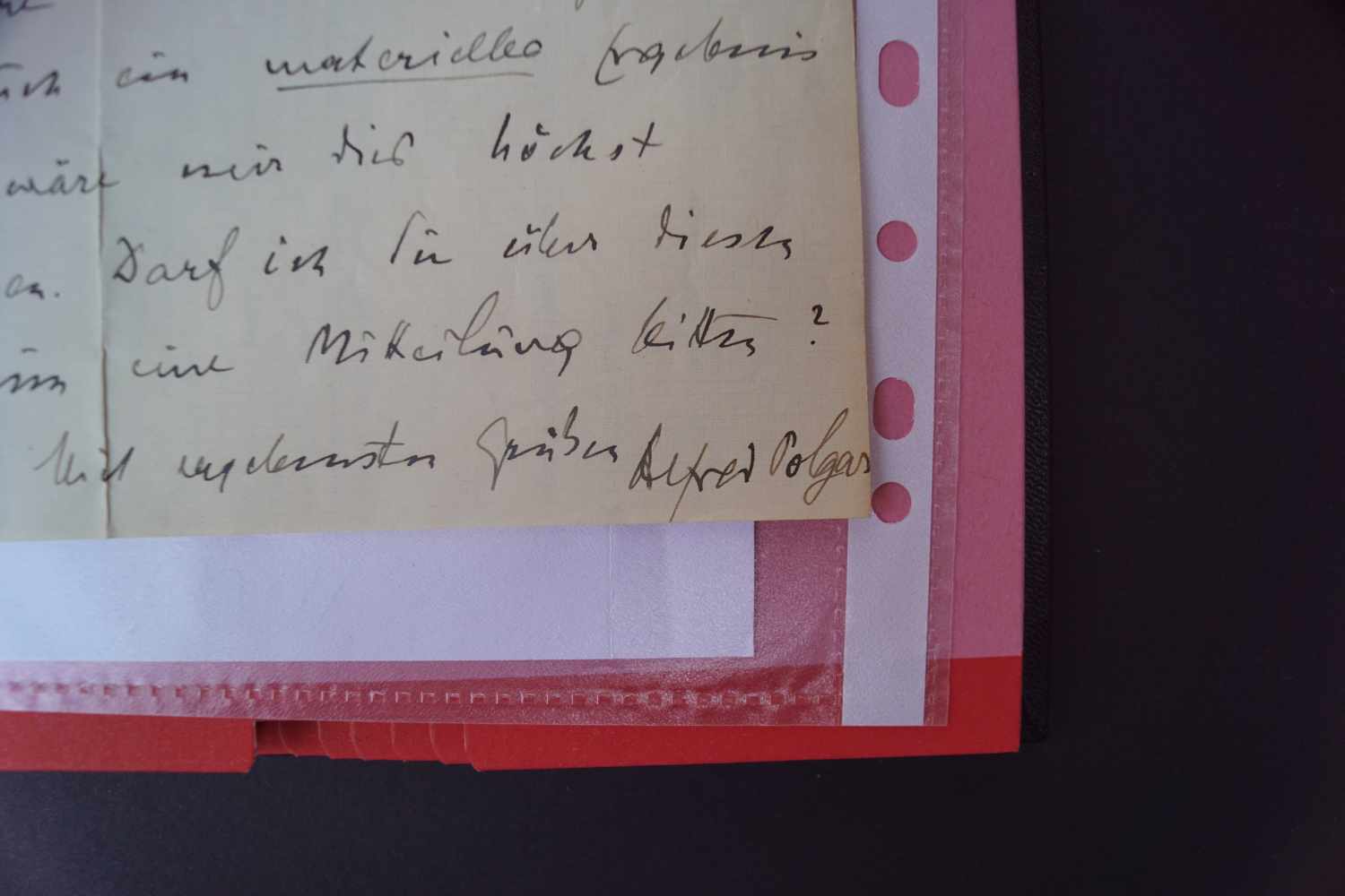 Polgar, Alfred (1873, Leopoldstadt, Wien, Österreich - 1955, Zürich, Schweiz): Handschl. Brief an - Image 2 of 2