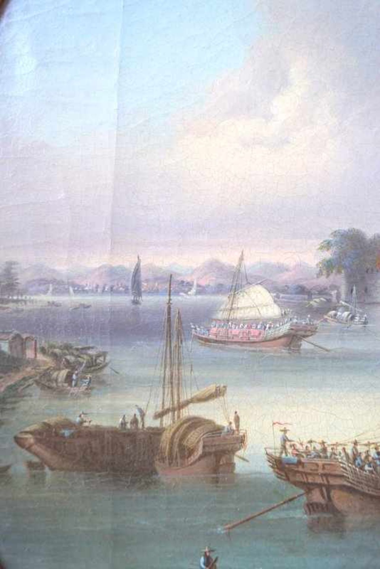 Namcheong (Hongkong active 1840-1870): Paar Chinesische Hafenansichten Whampoa und Perlflussdelta - Image 7 of 13