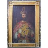 französischer Maler des 19.Jhd.: Großformatiges Herrscherporträt, Karl der Große, um 1890