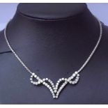 Brillant Collier, 585 WG, zus. ca. 4,3-4,7ct