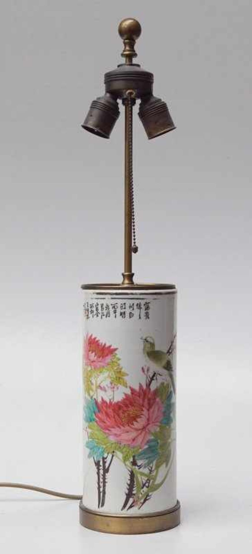 Chin. Guangxu Epoche - Vase als Lampenfuß