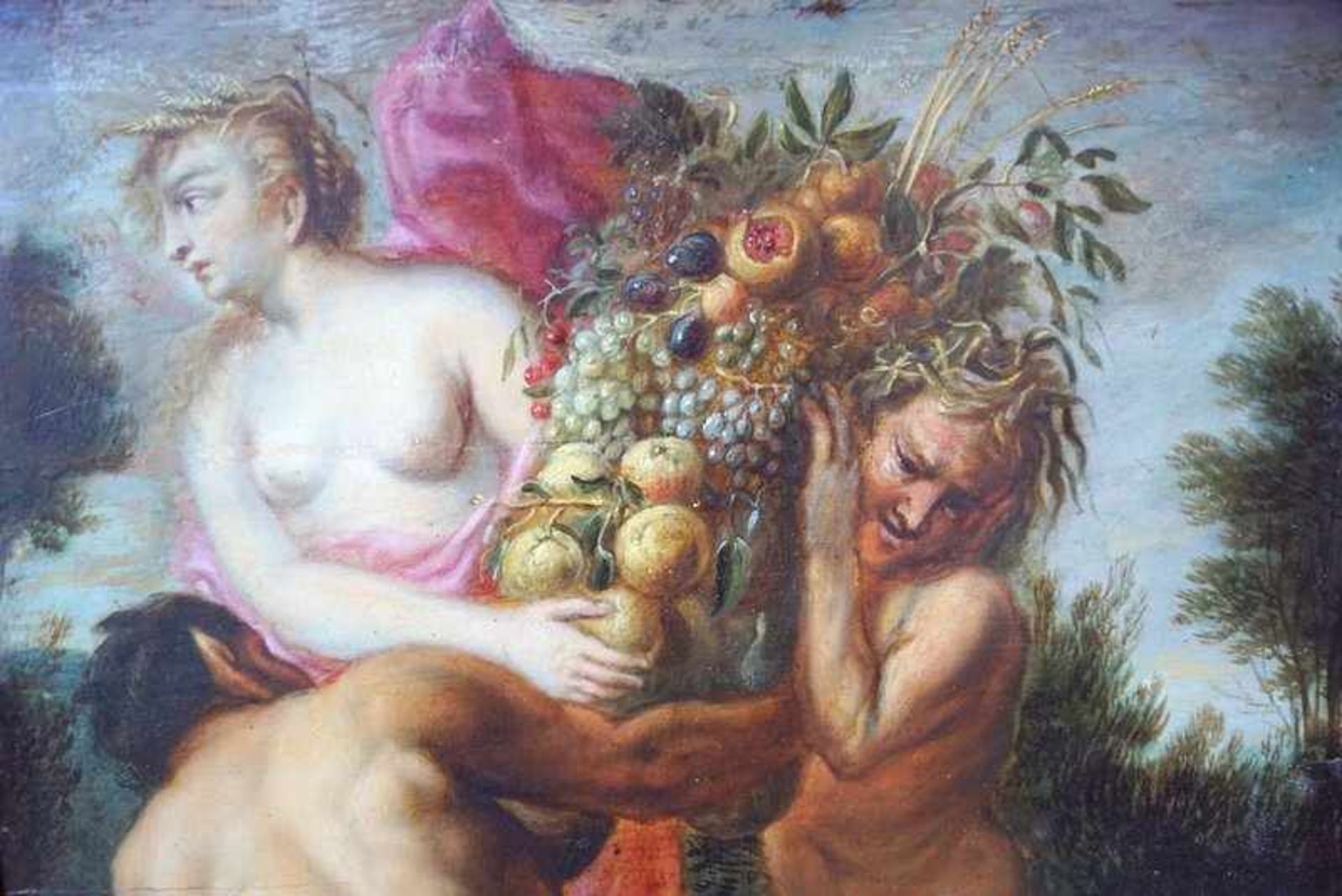 Peter Paul Rubens -Schule: Zwei Satyrn mit Nymphe Ceres-Demeter - Bild 5 aus 6