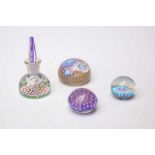 Vier Paperweights, Millefiori, Murano, 60 Jahre