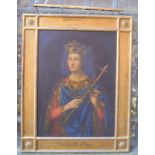 französischer Maler des 19.Jhd.: Großformatiges Herrscherporträt, Ludwig IX./ Heiliger Ludwig von