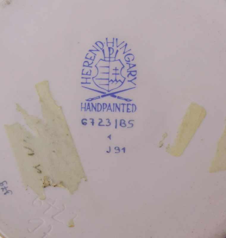 Herend, Ungarn (blaue stempelmarke auf Glasur,handpainted,verschiedene Malermarken): Deckelvase mit - Image 2 of 2