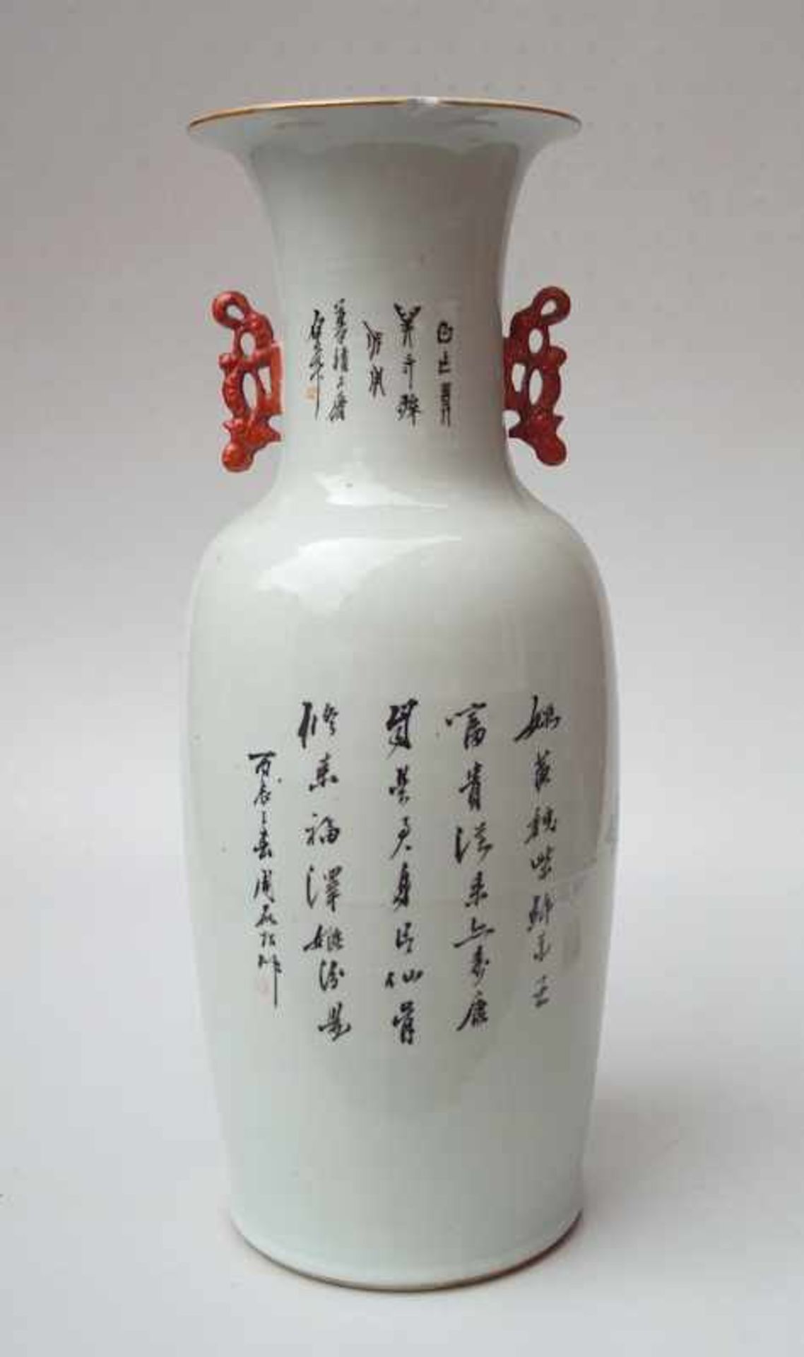 Große Bodenvase mit Kranichen und Chrysantemen, China, um 1900 - Image 3 of 4