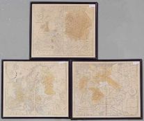 Drei alte Karten von Deutschland und Europa, alle um 1820