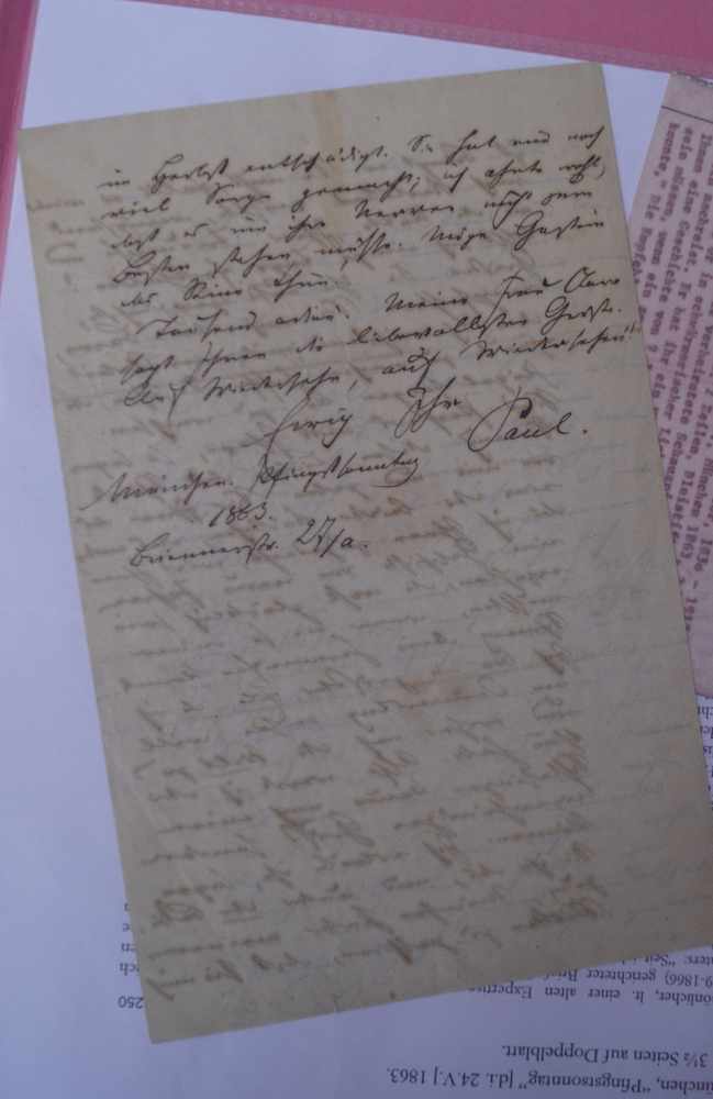 Groth, Klaus (1819 Heide - 1899 Kiel): Handschr. Brief an einen Freund, Kiel 1883 - Image 2 of 2