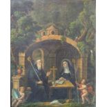 Hl. Benedigt mit seiner Schwester Scholastika in Monte Cassino, um 1800