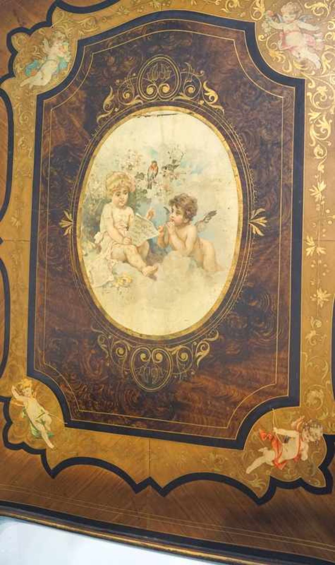 Quittner, Jos.&Leop., Wien: Seltenes Kinderbett mit Puttendarstellungen, Wien um 1880 - Bild 5 aus 8