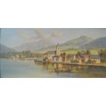 Ticcino, C. (unentschlüsselt): Paar Gemälde mit Ansichten vom Comer See und Tessin