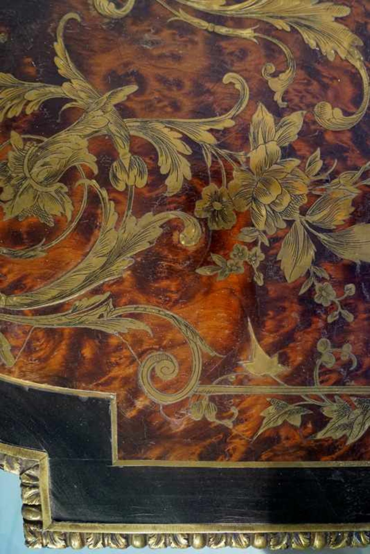 Boulle Esstisch mit Bronzeapplikationen, Napoleon III - Bild 5 aus 9