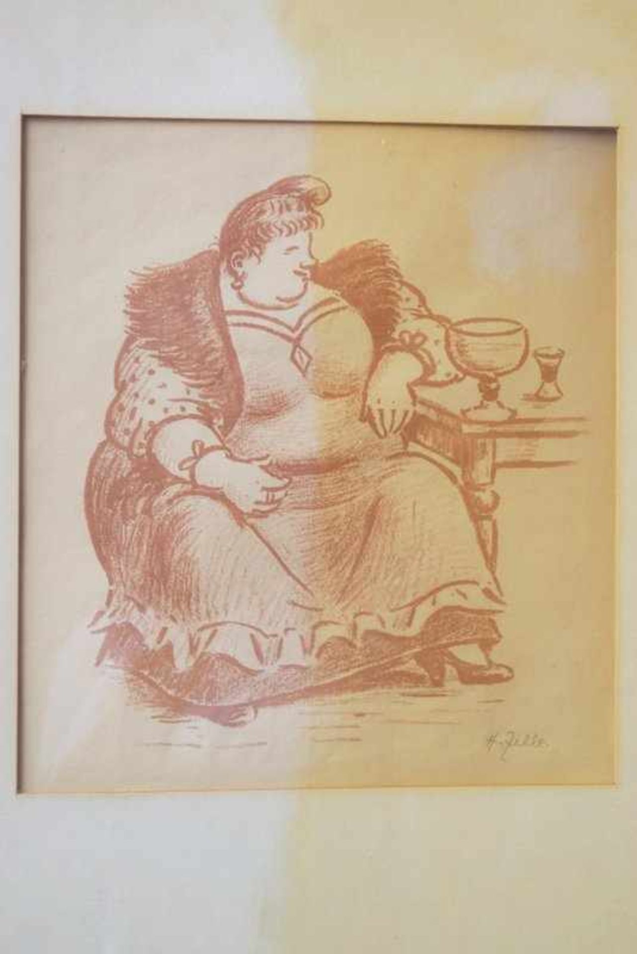 Zille, Heinrich (1858 Radeburg - 1929 Berlin): Korpulente Dame im Wirtshaus - Bild 2 aus 4