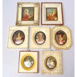 Sammlung von sieben Miniaturmalereien