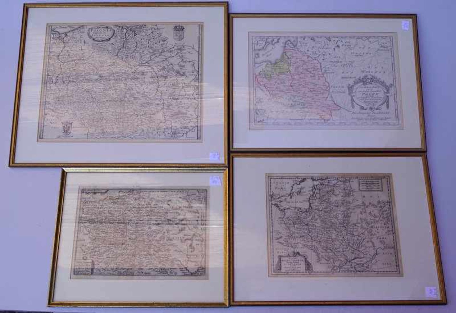 Konvolut von vier alten Karten Polens