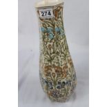 Ceramic vase with attractive floral / leaf design, ht 37cm