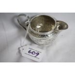 Sterling silver cream jug, base marked T.W. Ht 7cm