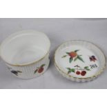 Royal Worcester souffle dish and flan dish, Evesham pattern, gold edged