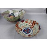 Two painted Chinese bowls, larger has a base marking