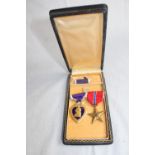 Purple Heart American Medal in box plus 1 other medal