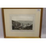 A pair of well framed and glazed aquatint prints: 'Kingswear, Devon' and 'Brixham, Torbay' drawn and