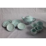 Vintage child's pottery tea set in box, Jewel design 'Ella', 2 cup set with plates
