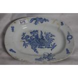 Mason's Ironstone Blue Dragon pattern oval plate c1850