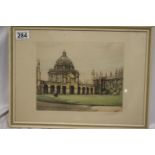 'Radcliffe Library, All Souls College,Oxford', another coloured etching by Henry G Walker, (see