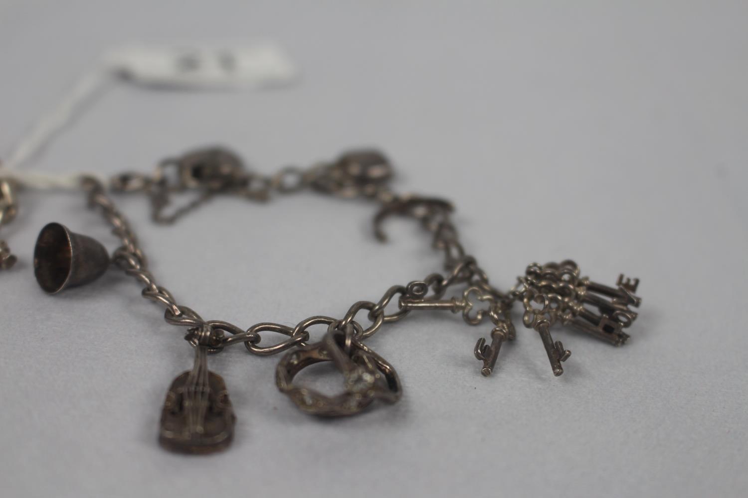 Pair of silver charm bracelets 57.2g - Image 2 of 2