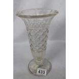A moulded glass vase, ht 23cm