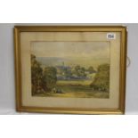 'View of Eastbourne c 1850', a watercolour with a letter on reverse