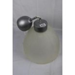 Modern fluted glass pendant light fitting, dome ht 25cm, diameter 34cm